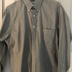Dress shirt gray green shade pinpoint Oxford